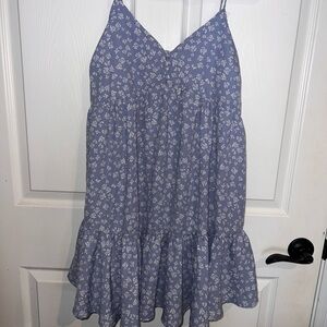 Chic Blue Floral Mini Dress